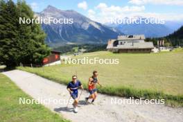 15.07.2024, Lenzerheide, Switzerland (SUI): Vaclav Cervenka (USA), Vincent Bonacci (USA), (l-r) - Biathlon summer training, Lenzerheide (SUI). www.nordicfocus.com. © Manzoni/NordicFocus. Every downloaded picture is fee-liable.