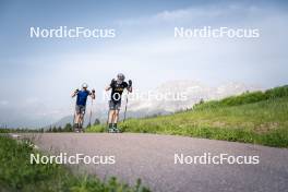 19.06.2024, Lavaze, Italy (ITA): Didier Bionaz (ITA), Elia Zeni (ITA), (l-r)  - Biathlon summer training, Lavaze (ITA). www.nordicfocus.com. © Vanzetta/NordicFocus. Every downloaded picture is fee-liable.