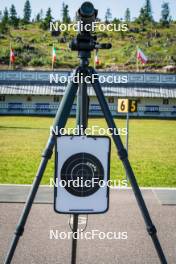 31.07.2024, Lavaze, Italy (ITA): target board and telescope at the shooting range - Biathlon summer training, Lavaze (ITA). www.nordicfocus.com. © Barbieri/NordicFocus. Every downloaded picture is fee-liable.