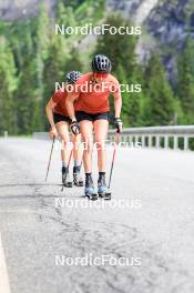 27.06.2024, Juf, Switzerland (SUI): Elisa Gasparin (SUI), Aita Gasparin (SUI), (l-r) - Biathlon summer training, Juf (SUI). www.nordicfocus.com. © Manzoni/NordicFocus. Every downloaded picture is fee-liable.