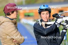 10.09.2024, Lenzerheide, Switzerland (SUI): Sandra Flunger (AUT) coach Team Switzerland, Aita Gasparin (SUI), (l-r) - Biathlon summer training, Lenzerheide (SUI). www.nordicfocus.com. © Manzoni/NordicFocus. Every downloaded picture is fee-liable.