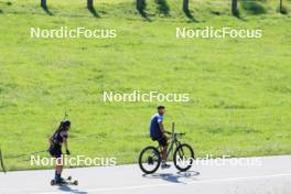 18.07.2024, Lenzerheide, Switzerland (SUI): Grace Castonguay (USA), Emil Bormetti (ITA), Coach Team USA, (l-r) - Biathlon summer training, Lenzerheide (SUI). www.nordicfocus.com. © Manzoni/NordicFocus. Every downloaded picture is fee-liable.