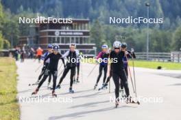 16.09.2024, Lenzerheide, Switzerland (SUI): Chloe Chevalier (FRA), Leonie Jeannier (FRA), Lisa Siberchicot (FRA), Anaelle Bondoux (FRA), Paula Botet (FRA), Fanny Bertrand (FRA), Camille Bened (FRA), Caroline Colombo (FRA), (l-r) - Biathlon summer training, Lenzerheide (SUI). www.nordicfocus.com. © Manzoni/NordicFocus. Every downloaded picture is fee-liable.