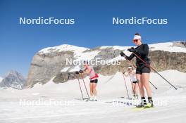 19.06.2024, Tignes, France (FRA): Flora Dolci (FRA), Lou Jeanmonnot (FRA), (l-r) - Biathlon summer training, Tignes (FRA). www.nordicfocus.com. © Authamayou/NordicFocus. Every downloaded picture is fee-liable.