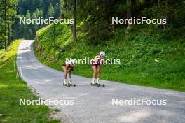 17.07.2024, Martell, Italy (ITA): Hanna Auchentaller (ITA), Rebecca Passler (ITA), (l-r)  - Biathlon summer training, Martell (ITA). www.nordicfocus.com. © Barbieri/NordicFocus. Every downloaded picture is fee-liable.