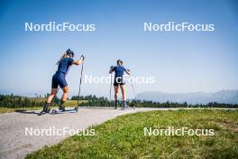 31.07.2024, Lavaze, Italy (ITA): Anna Gandler (AUT), Lea Rothschopf (AUT) - Biathlon summer training, Lavaze (ITA). www.nordicfocus.com. © Barbieri/NordicFocus. Every downloaded picture is fee-liable.