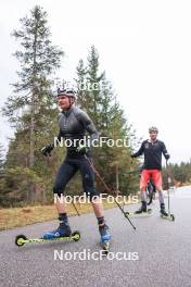 13.10.2024, Ramsau am Dachstein, Austria (AUT): Sebastian Stalder (SUI), Niklas Hartweg (SUI), (l-r) - Biathlon summer training, Ramsau am Dachstein (AUT). www.nordicfocus.com. © Manzoni/NordicFocus. Every downloaded picture is fee-liable.