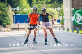 17.07.2024, Martell, Italy (ITA): Mirco Romanin (ITA), Beatrice Trabucchi (ITA), (l-r)  - Biathlon summer training, Martell (ITA). www.nordicfocus.com. © Barbieri/NordicFocus. Every downloaded picture is fee-liable.