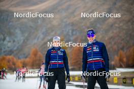 07.11.2024, Bessans, France (FRA): Eva Laine (FRA), Flavio Guy (FRA), (l-r) - Biathlon summer training, Bessans (FRA). www.nordicfocus.com. © Authamayou/NordicFocus. Every downloaded picture is fee-liable.