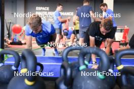 23.07.2024, Premanon, France (FRA): Damien Levet (FRA), Theo Guiraud Poillot (FRA), (l-r) - Biathlon summer training, Premanon (FRA). www.nordicfocus.com. © Manzoni/NordicFocus. Every downloaded picture is fee-liable.