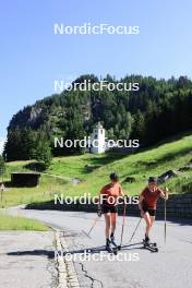 27.06.2024, Juf, Switzerland (SUI): Aita Gasparin (SUI), Elisa Gasparin (SUI), (l-r) - Biathlon summer training, Juf (SUI). www.nordicfocus.com. © Manzoni/NordicFocus. Every downloaded picture is fee-liable.