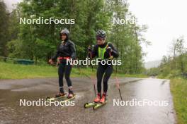 21.05.2024, Lenzerheide, Switzerland (SUI): Lea Meier (SUI), Elisa Gasparin (SUI), (l-r) - Biathlon summer training, Lenzerheide (SUI). www.nordicfocus.com. © Manzoni/NordicFocus. Every downloaded picture is fee-liable.