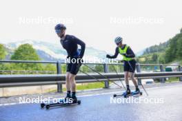 27.06.2024, Juf, Switzerland (SUI): Gion Stalder (SUI), Sebastian Stalder (SUI), (l-r) - Biathlon summer training, Juf (SUI). www.nordicfocus.com. © Manzoni/NordicFocus. Every downloaded picture is fee-liable.