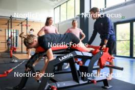 12.06.2024, Premanon, France (FRA): Oceane Michelon (FRA), Lou Jeanmonnot (FRA), Justine Braisaz-Bouchet (FRA), Romain Hurtault (FRA), (l-r) - Biathlon summer training, Premanon (FRA). www.nordicfocus.com. © Manzoni/NordicFocus. Every downloaded picture is fee-liable.