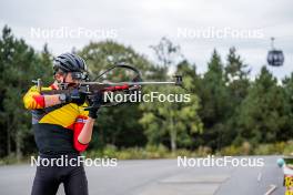 20.09.2024, Font-Romeu, France (FRA): Julien Petitjacques (BEL) - Biathlon summer training, Font-Romeu (FRA). www.nordicfocus.com. © Authamayou/NordicFocus. Every downloaded picture is fee-liable.