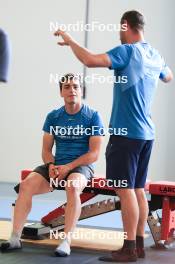 23.07.2024, Premanon, France (FRA): Remi Broutier (FRA), Louis Deschamps (FRA), (l-r) - Biathlon summer training, Premanon (FRA). www.nordicfocus.com. © Manzoni/NordicFocus. Every downloaded picture is fee-liable.