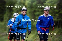 26.08.2024, Martell, Italy (ITA): Elia Zeni (ITA), Didier Bionaz (ITA), (l-r) - Biathlon summer training, Martell (ITA). www.nordicfocus.com. © Vanzetta/NordicFocus. Every downloaded picture is fee-liable.