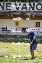 28.08.2024, Bessans, France (FRA): Jean-Paul Giachino (FRA), Coach Team France - Biathlon summer training, Bessans (FRA). www.nordicfocus.com. © Authamayou/NordicFocus. Every downloaded picture is fee-liable.