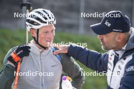 22.10.2024, Lavaze, Italy (ITA): Endre Stroemsheim (NOR), Siegfried Mazet (FRA), (l-r)  - Biathlon summer training, Lavaze (ITA). www.nordicfocus.com. © Vanzetta/NordicFocus. Every downloaded picture is fee-liable.