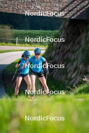 06.06.2024, Lavaze, Italy (ITA): Ella Hallvarsson (SWE), Anna-Karin Heijdenberg (SWE), (l-r)  - Biathlon summer training, Lavaze (ITA). www.nordicfocus.com. © Barbieri/NordicFocus. Every downloaded picture is fee-liable.