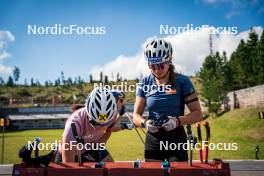 06.08.2024, Lavaze, Italy (ITA): Lisa Osl (AUT), Anna Andexer (AUT), (l-r)  - Biathlon summer training, Lavaze (ITA). www.nordicfocus.com. © Barbieri/NordicFocus. Every downloaded picture is fee-liable.