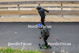 03.07.2024, Premanon, France (FRA): Fabien Claude (FRA), Oscar Lombardot (FRA), (l-r) - Biathlon summer training, Premanon (FRA). www.nordicfocus.com. © Manzoni/NordicFocus. Every downloaded picture is fee-liable.