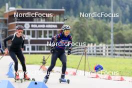 15.09.2024, Lenzerheide, Switzerland (SUI): Elisa Gasparin (SUI), Jeanne Richard (FRA), (l-r) - Sommer Nordic Event 2024, Sommer Biathlon Cup, Lenzerheide (SUI). www.nordicfocus.com. © Manzoni/NordicFocus. Every downloaded picture is fee-liable.