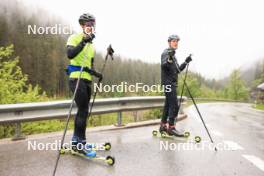 21.05.2024, Lenzerheide, Switzerland (SUI): Gion Stalder (SUI), Yanis Keller (SUI), (l-r) - Biathlon summer training, Lenzerheide (SUI). www.nordicfocus.com. © Manzoni/NordicFocus. Every downloaded picture is fee-liable.