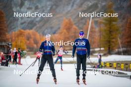 07.11.2024, Bessans, France (FRA): Eva Laine (FRA), Flavio Guy (FRA), (l-r) - Biathlon summer training, Bessans (FRA). www.nordicfocus.com. © Authamayou/NordicFocus. Every downloaded picture is fee-liable.