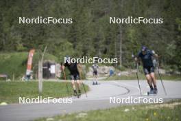 18.06.2024, Correncon-en-Vercors, France (FRA): Remi Broutier (FRA), Antonin Guigonnat (FRA), (l-r) - Biathlon summer training, Correncon-en-Vercors (FRA). www.nordicfocus.com. © Joly/NordicFocus. Every downloaded picture is fee-liable.