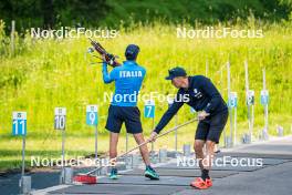 17.07.2024, Martell, Italy (ITA): Alexander Inderst (ITA), Jonne Kahkonen (FIN), (l-r)  - Biathlon summer training, Martell (ITA). www.nordicfocus.com. © Barbieri/NordicFocus. Every downloaded picture is fee-liable.