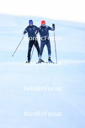 14.10.2024, Ramsau am Dachstein, Austria (AUT): Niklas Hartweg (SUI), Sebastian Stalder (SUI), (l-r) - Biathlon summer training, Dachsteinglacier, Ramsau am Dachstein (AUT). www.nordicfocus.com. © Manzoni/NordicFocus. Every downloaded picture is fee-liable.