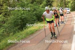 11.06.2024, Premanon, France (FRA): Justine Braisaz-Bouchet (FRA), Jeanne Richard (FRA), Sophie Chauveau (FRA), Oceane Michelon (FRA), Lou Jeanmonnot (FRA), (l-r) - Biathlon summer training, Premanon (FRA). www.nordicfocus.com. © Manzoni/NordicFocus. Every downloaded picture is fee-liable.