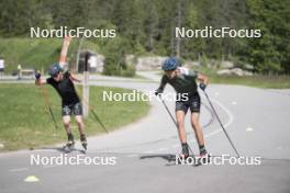 18.06.2024, Correncon-en-Vercors, France (FRA): Remi Broutier (FRA), Theo Guiraud Poillot (FRA), (l-r) - Biathlon summer training, Correncon-en-Vercors (FRA). www.nordicfocus.com. © Joly/NordicFocus. Every downloaded picture is fee-liable.