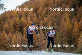 07.11.2024, Bessans, France (FRA): Paula Botet (FRA), Fany Bertrand (FRA), (l-r) - Biathlon summer training, Bessans (FRA). www.nordicfocus.com. © Authamayou/NordicFocus. Every downloaded picture is fee-liable.