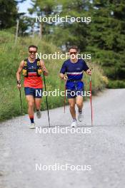 15.07.2024, Lenzerheide, Switzerland (SUI): Vincent Bonacci (USA), Vaclav Cervenka (USA), (l-r) - Biathlon summer training, Lenzerheide (SUI). www.nordicfocus.com. © Manzoni/NordicFocus. Every downloaded picture is fee-liable.