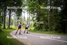 20.06.2024, Lavaze, Italy (ITA): Dorothea Wierer (ITA), Patrick Braunhofer (ITA), (l-r)  - Biathlon summer training, Lavaze (ITA). www.nordicfocus.com. © Vanzetta/NordicFocus. Every downloaded picture is fee-liable.