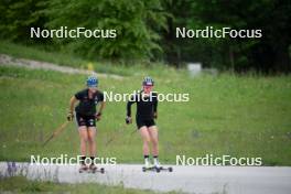 15.05.2024, Ruhpolding, Germany (GER): Franziska Preuss (GER), Marion Wiesensarter (GER), (l-r) - Biathlon summer training, Ruhpolding (SUI). www.nordicfocus.com. © Reiter/NordicFocus. Every downloaded picture is fee-liable.