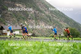 26.08.2024, Martell, Italy (ITA): Lukas Hofer (ITA), Didier Bionaz (ITA), Tommaso Giacomel (ITA), Elia Zeni (ITA), Patrick Braunhofer (ITA), (l-r) - Biathlon summer training, Martell (ITA). www.nordicfocus.com. © Vanzetta/NordicFocus. Every downloaded picture is fee-liable.