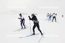 11.10.2024, Ramsau am Dachstein, Austria (AUT): Julia Simon (FRA), Sophie Chauveau (FRA), (l-r) - Biathlon summer training, Dachsteinglacier, Ramsau am Dachstein (AUT). www.nordicfocus.com. © Manzoni/NordicFocus. Every downloaded picture is fee-liable.