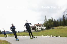 16.09.2024, Lenzerheide, Switzerland (SUI): Sebastian Stalder (SUI), Niklas Hartweg (SUI), (l-r) - Biathlon summer training, Lenzerheide (SUI). www.nordicfocus.com. © Manzoni/NordicFocus. Every downloaded picture is fee-liable.