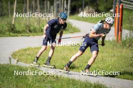 27.08.2024, Martell, Italy (ITA): Lukas Hofer (ITA), Didier Bionaz (ITA), (l-r) - Biathlon summer training, Martell (ITA). www.nordicfocus.com. © Vanzetta/NordicFocus. Every downloaded picture is fee-liable.