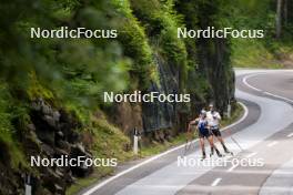 20.06.2024, Lavaze, Italy (ITA): Dorothea Wierer (ITA), Patrick Braunhofer (ITA), (l-r)  - Biathlon summer training, Lavaze (ITA). www.nordicfocus.com. © Vanzetta/NordicFocus. Every downloaded picture is fee-liable.