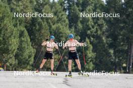 02.09.2024, Font-Romeu, France (FRA): Anton Ivarsson (SWE), Emil Nykvist (SWE), (l-r) - Biathlon summer training, Font-Romeu (FRA). www.nordicfocus.com. © Authamayou/NordicFocus. Every downloaded picture is fee-liable.