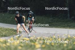 19.05.2024, Forni Avoltri, Italy (ITA): Rebecca Passler (ITA), Mirco Romanin (ITA), coach Team Italy, (l-r) - Biathlon summer training, Forni Avoltri (ITA). www.nordicfocus.com. © Del Fabbro/NordicFocus. Every downloaded picture is fee-liable.