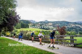 30.09.2024, Lavaze, Italy (ITA): Sara Scattolo (ITA), Astrid Plosch (ITA), Martina Trabucchi (ITA), Beatrice Trabucchi (ITA), Rebecca Passler (ITA), Linda Zingerle (ITA), Hannah Auchentaller (ITA), (l-r) - Biathlon summer training, Lavaze (ITA). www.nordicfocus.com. © Barbieri/NordicFocus. Every downloaded picture is fee-liable.