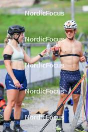 15.07.2024, Lenzerheide, Switzerland (SUI): Grace Castonguay (USA), Vaclav Cervenka (USA), (l-r) - Biathlon summer training, Lenzerheide (SUI). www.nordicfocus.com. © Manzoni/NordicFocus. Every downloaded picture is fee-liable.