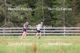 05.09.2024, Lenzerheide, Switzerland (SUI): Ida Lien (NOR), Tarjei Boe (NOR), (l-r) - Biathlon summer training, Lenzerheide (SUI). www.nordicfocus.com. © Manzoni/NordicFocus. Every downloaded picture is fee-liable.