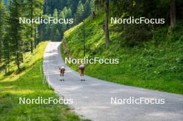 17.07.2024, Martell, Italy (ITA): Hanna Auchentaller (ITA), Rebecca Passler (ITA), (l-r)  - Biathlon summer training, Martell (ITA). www.nordicfocus.com. © Barbieri/NordicFocus. Every downloaded picture is fee-liable.