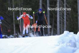 07.11.2024, Davos, Switzerland (SUI): Gion Stalder (SUI), Jeremy Finello (SUI), (l-r) - Biathlon training, snowfarming track, Davos (SUI). www.nordicfocus.com. © Manzoni/NordicFocus. Every downloaded picture is fee-liable.